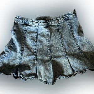 Flared Denim short skirt